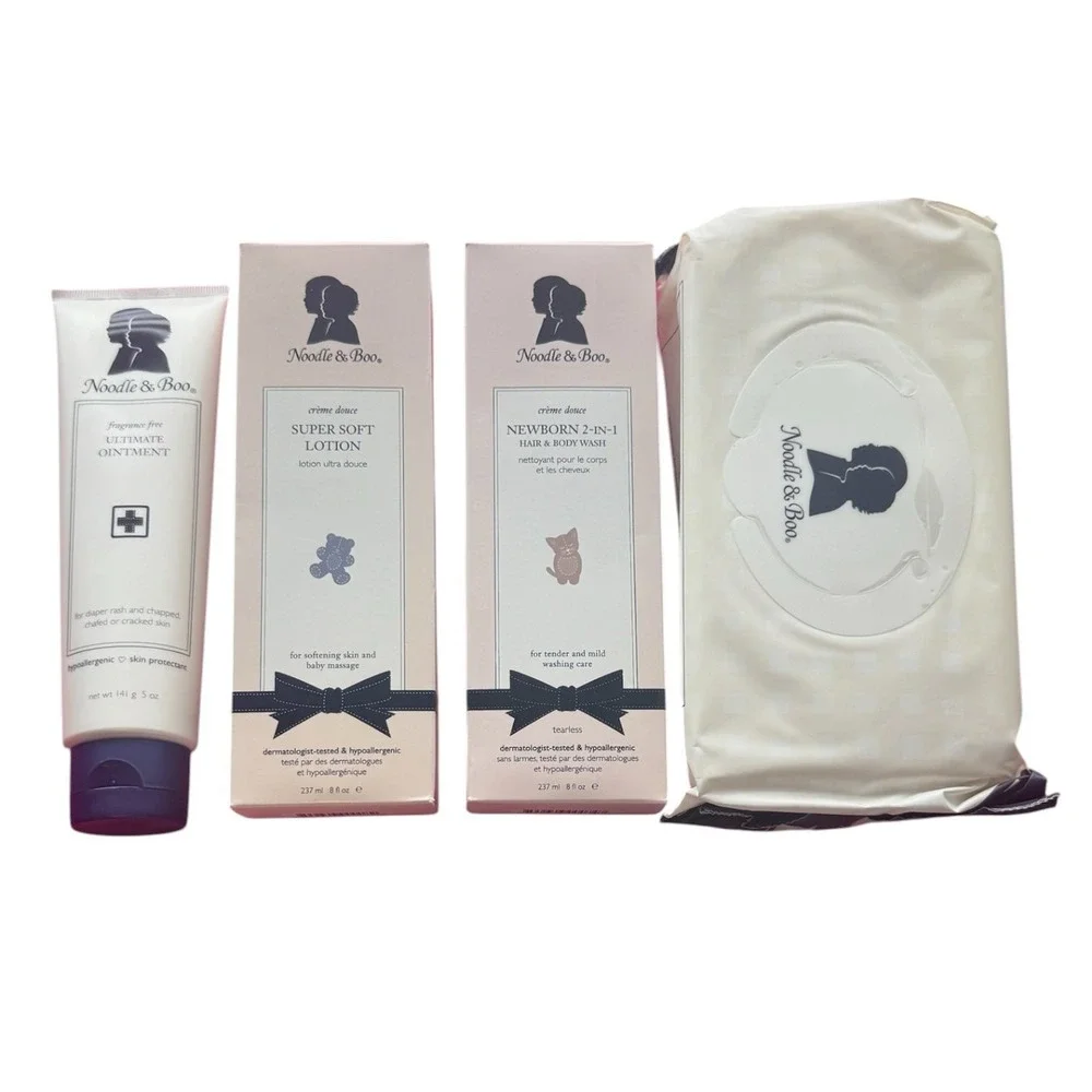 Noodle & Boo Gift Set Newborn 2-in-1, Super Soft Lotion Ultimate Ointment cloths
